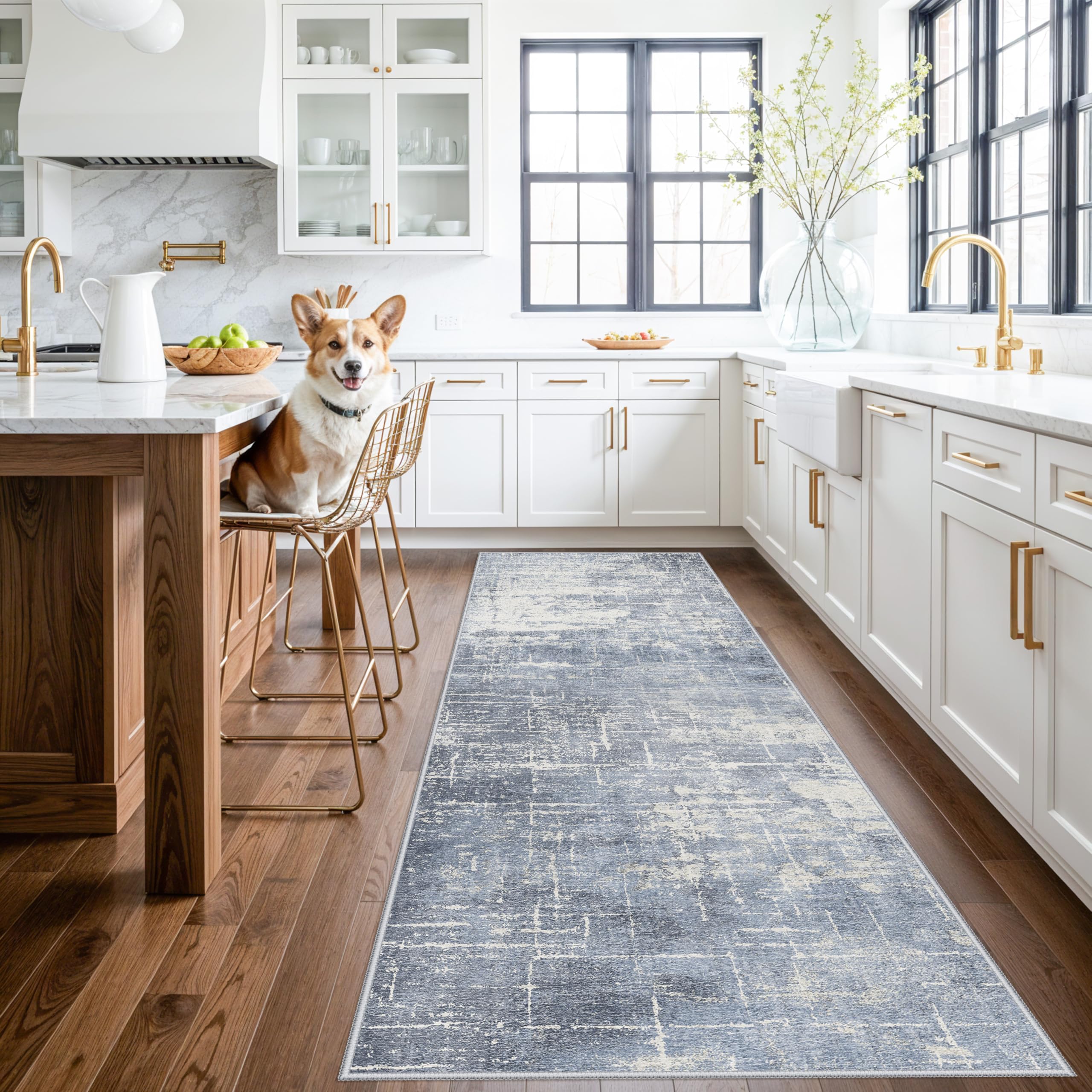 Washable Vintage Runner Rug 2x7