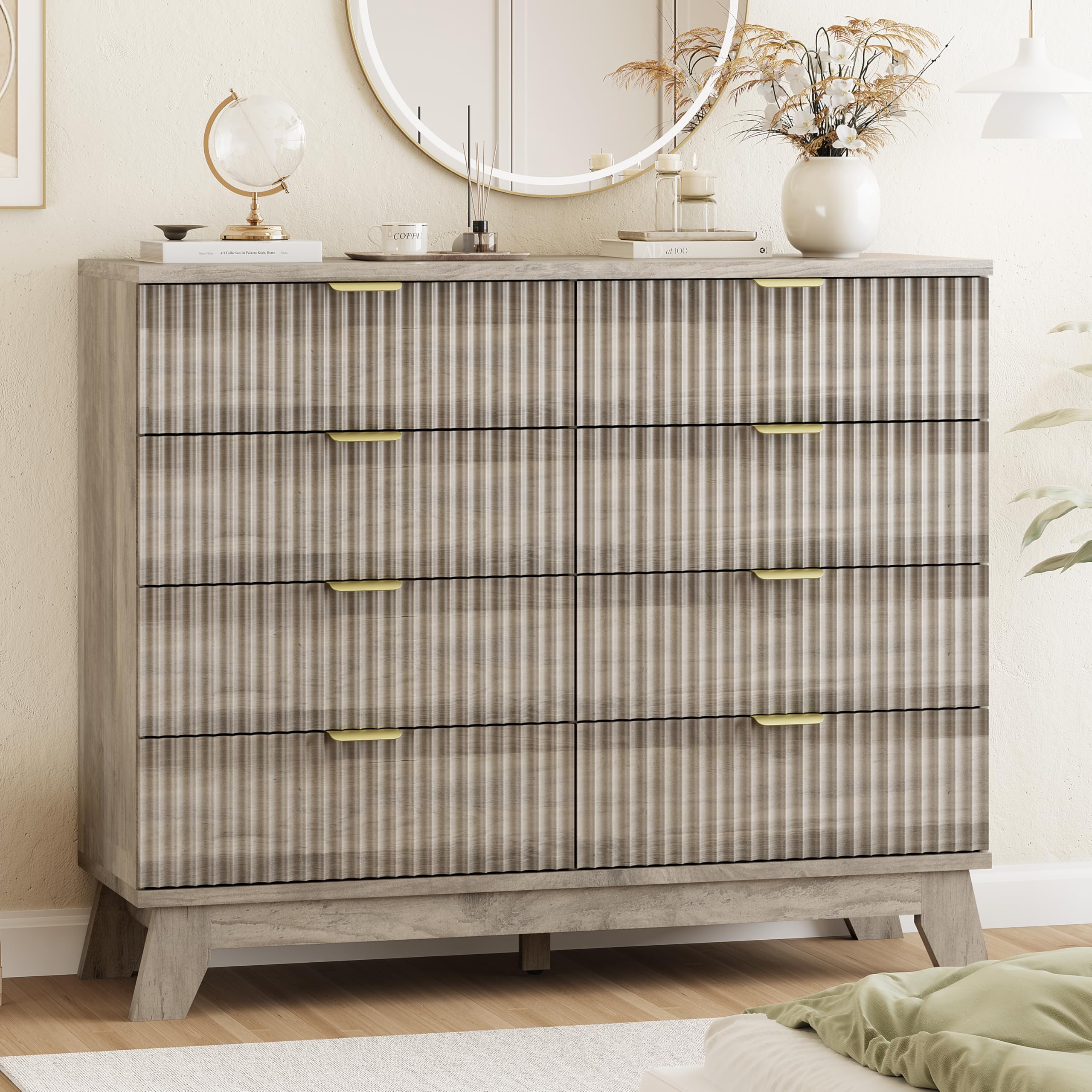 Xixini Fluted Dresser for Bedroom