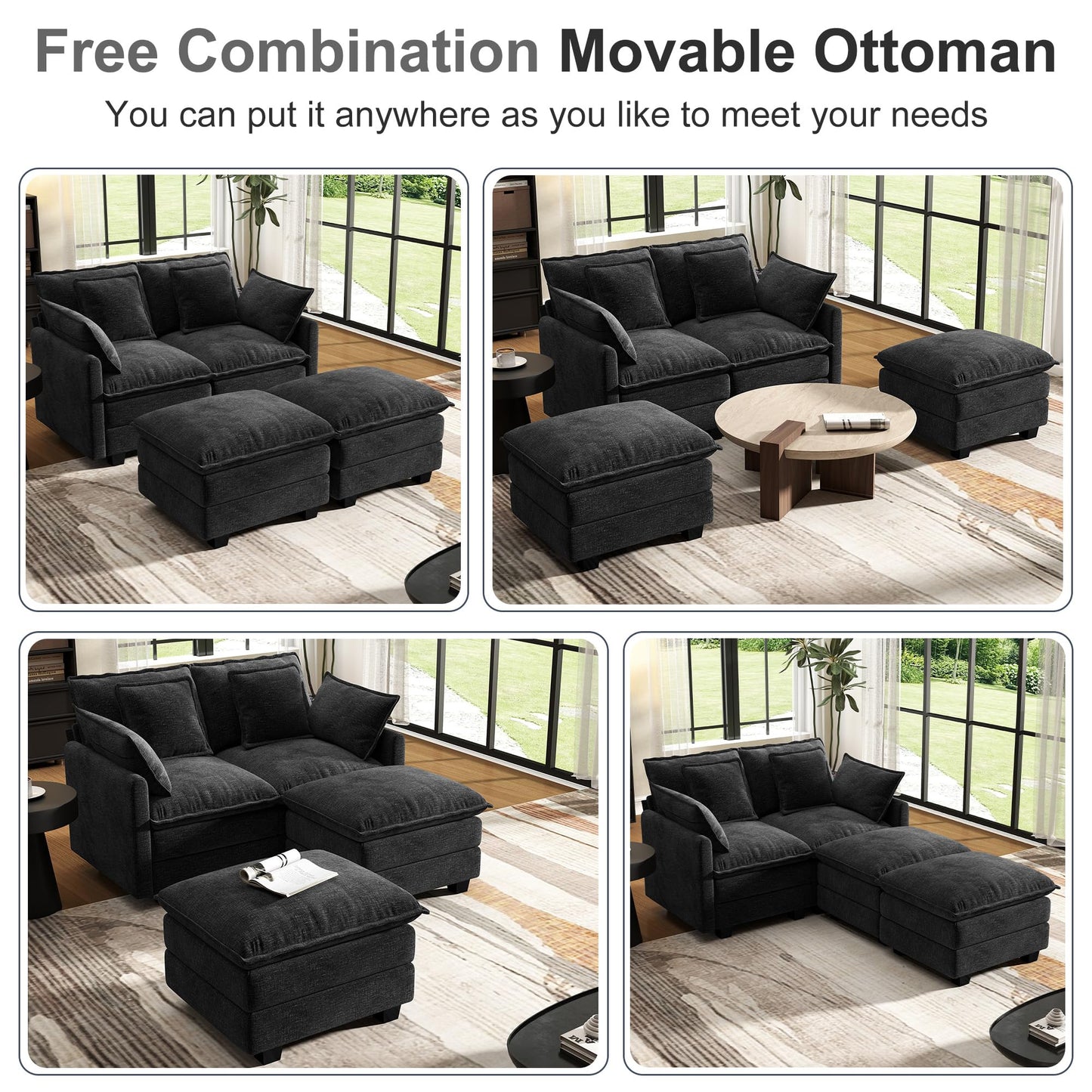 Cloud Modular Sectional Sofa with Ottoman