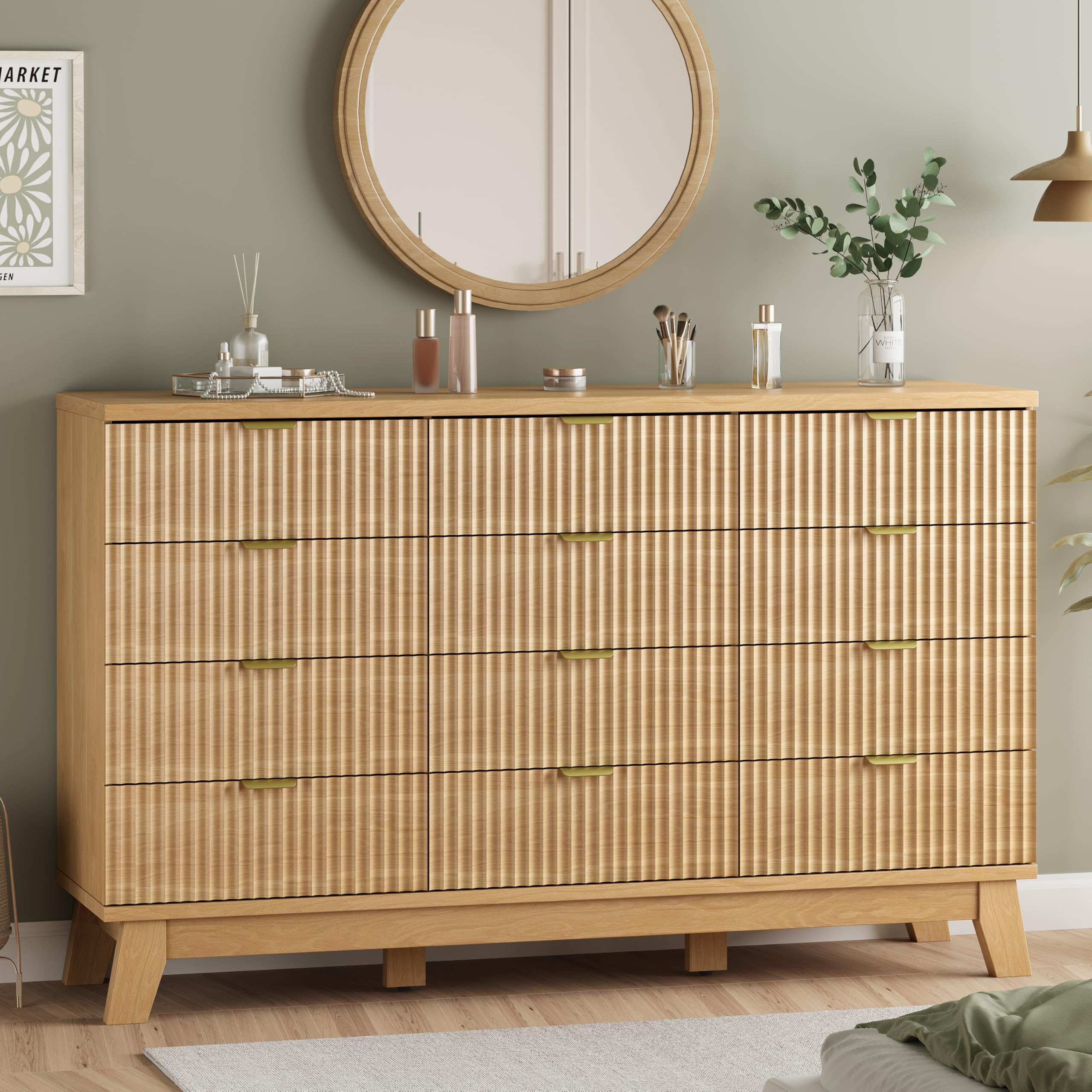 Xixini Fluted Dresser for Bedroom