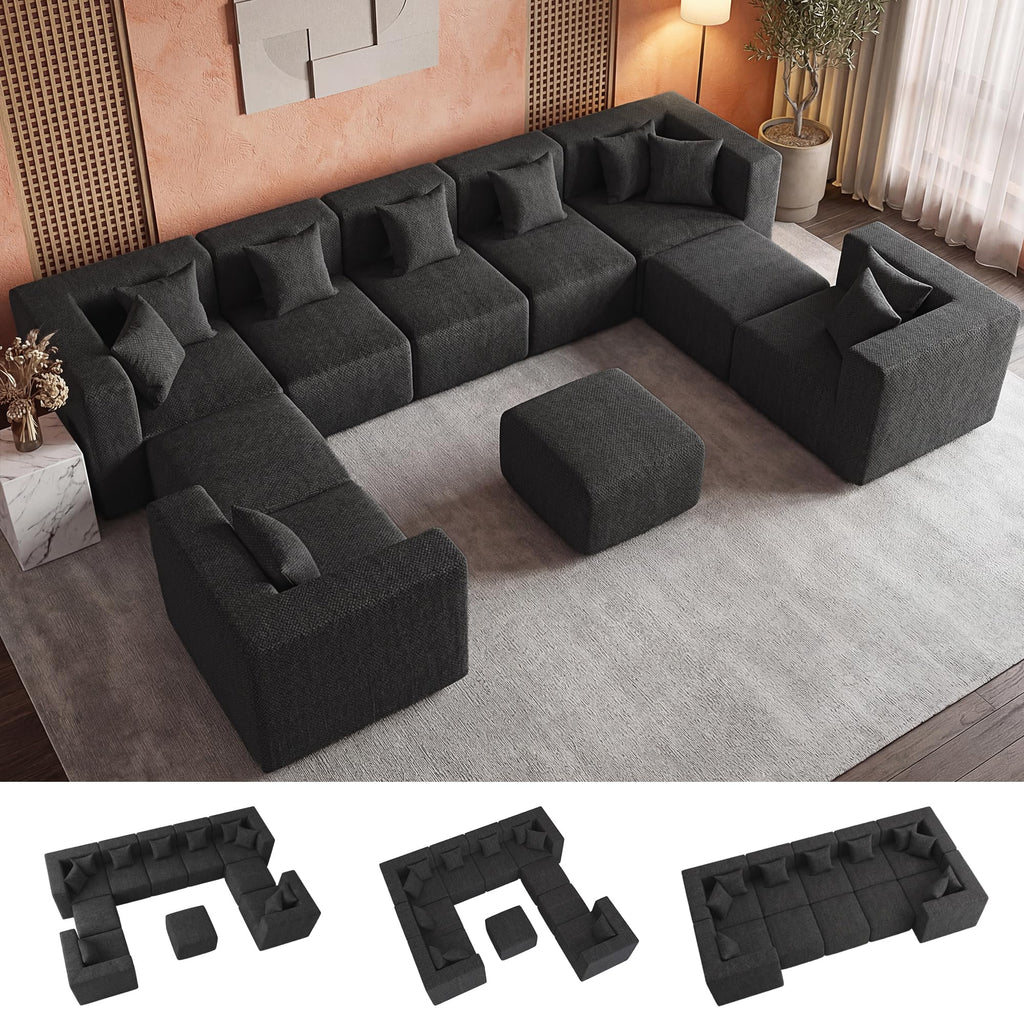 Modular Sectional Sofa with Ottoman