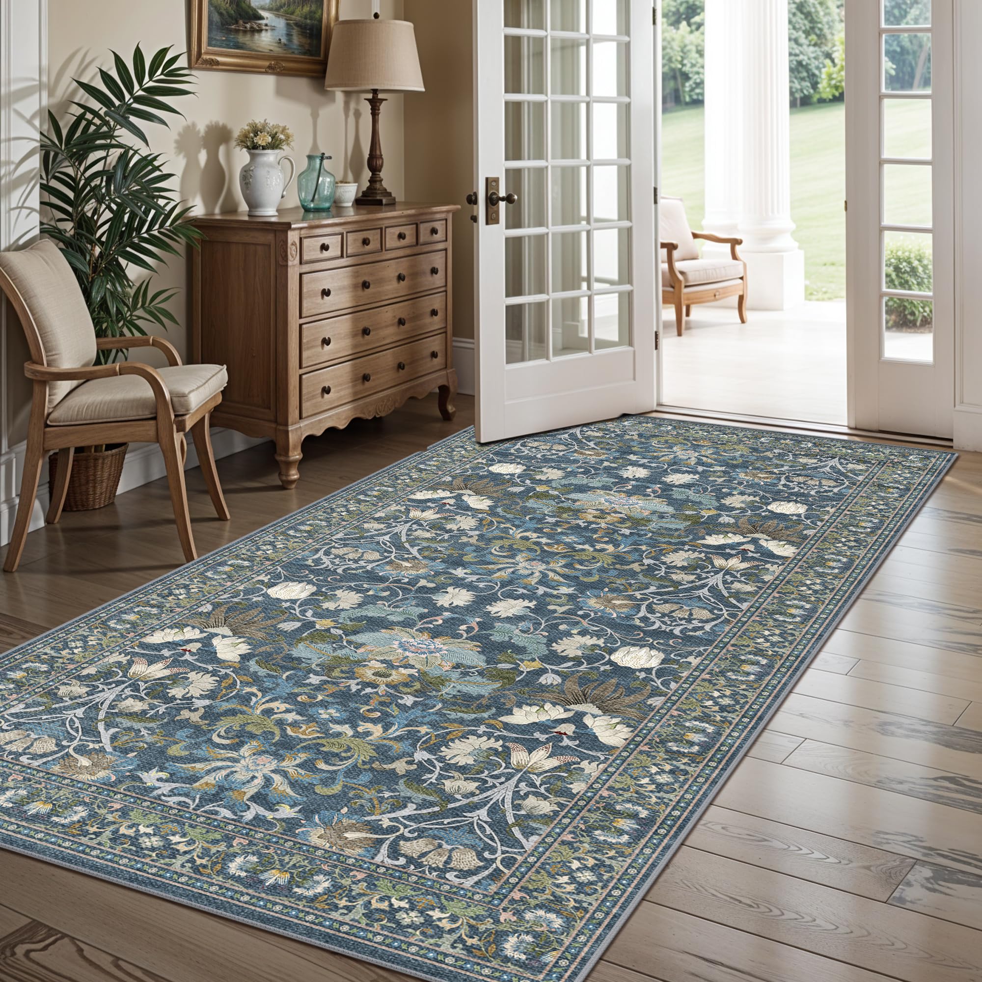 Washable Vintage Runner Rug 2x7