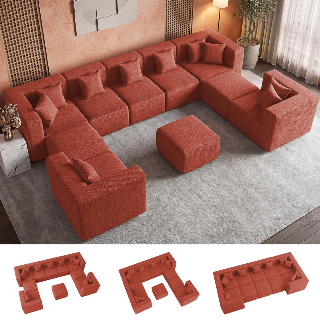 Modular Sectional Sofa with Ottoman