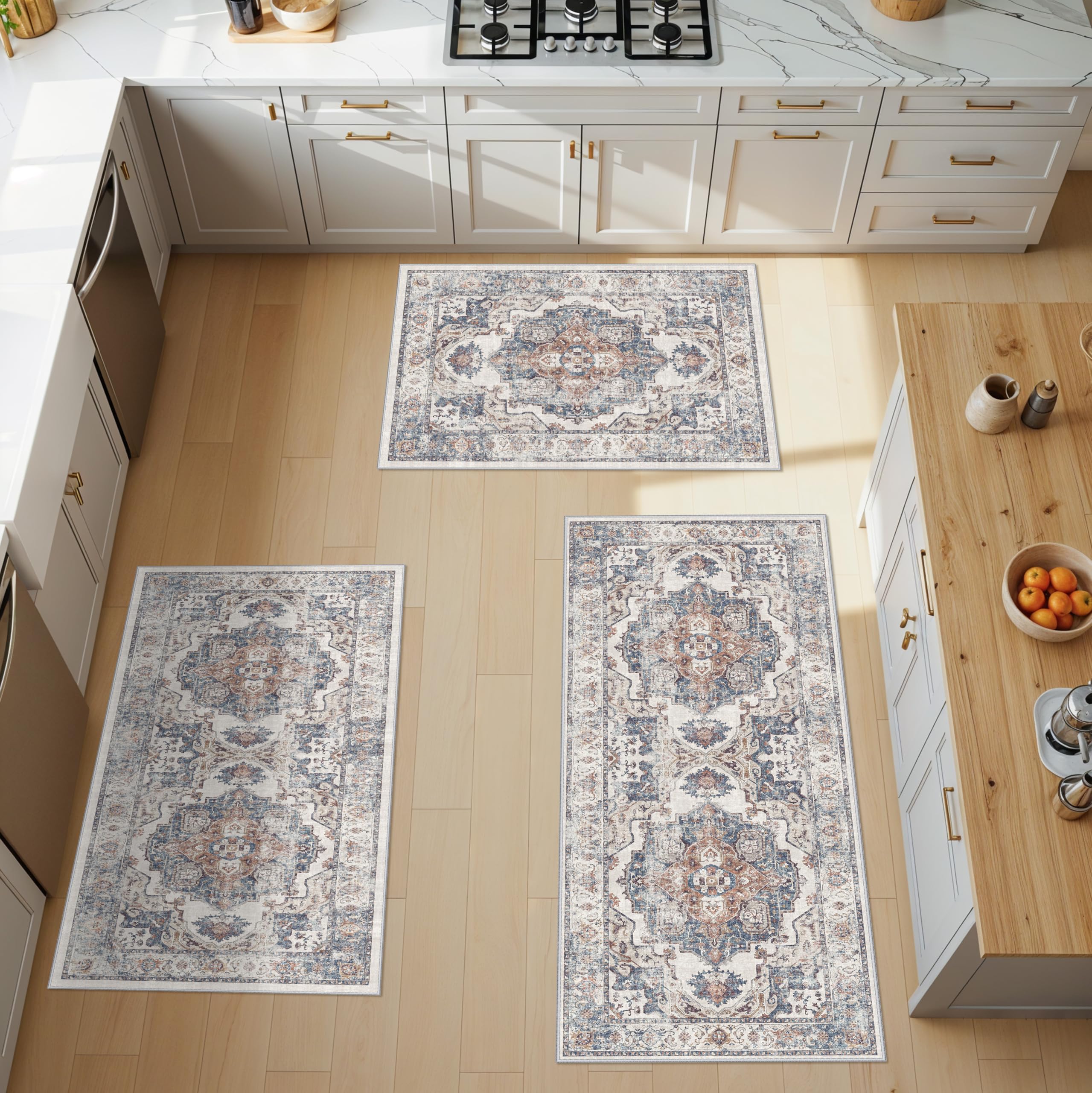 Washable Vintage Runner Rug 2x7