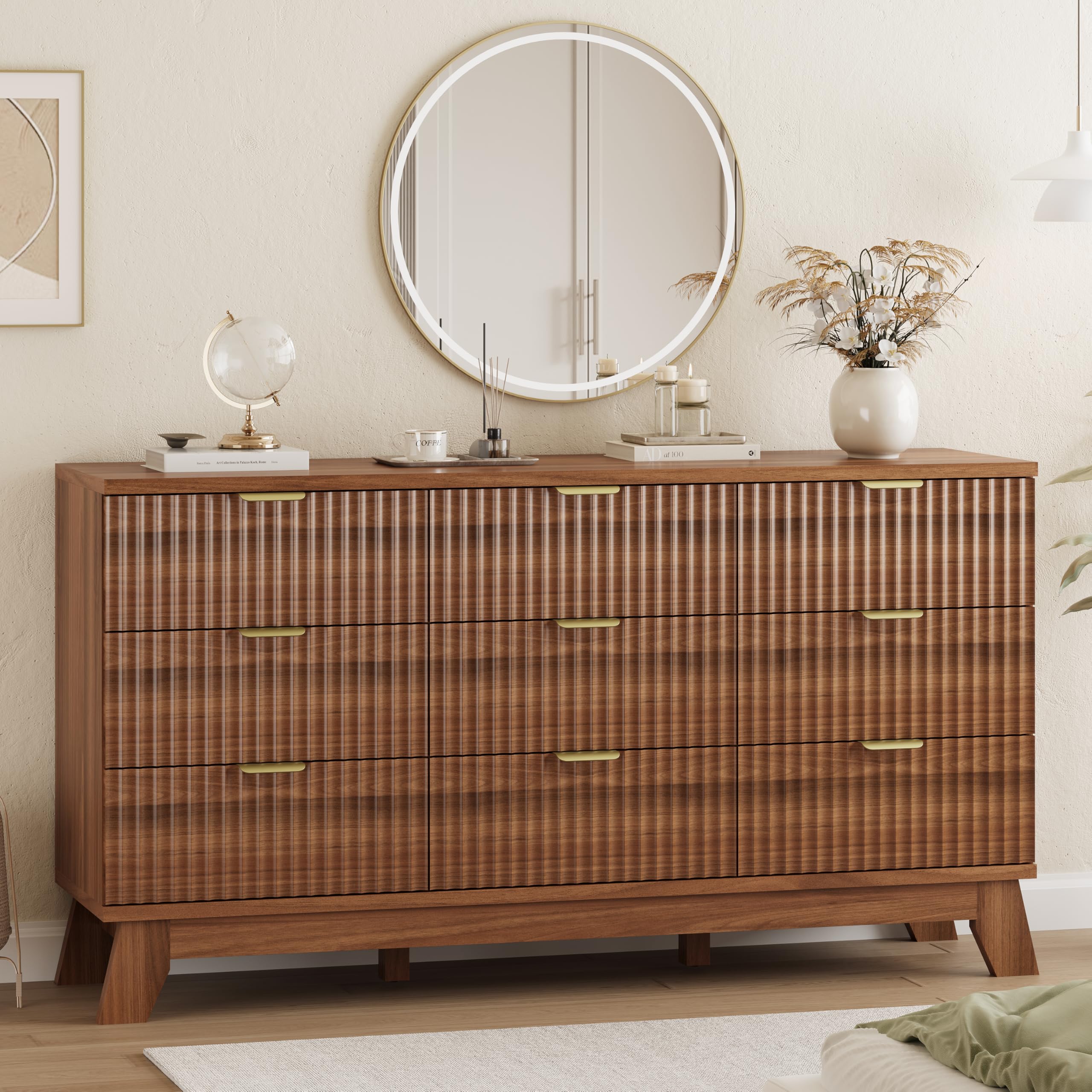 Xixini Fluted Dresser for Bedroom
