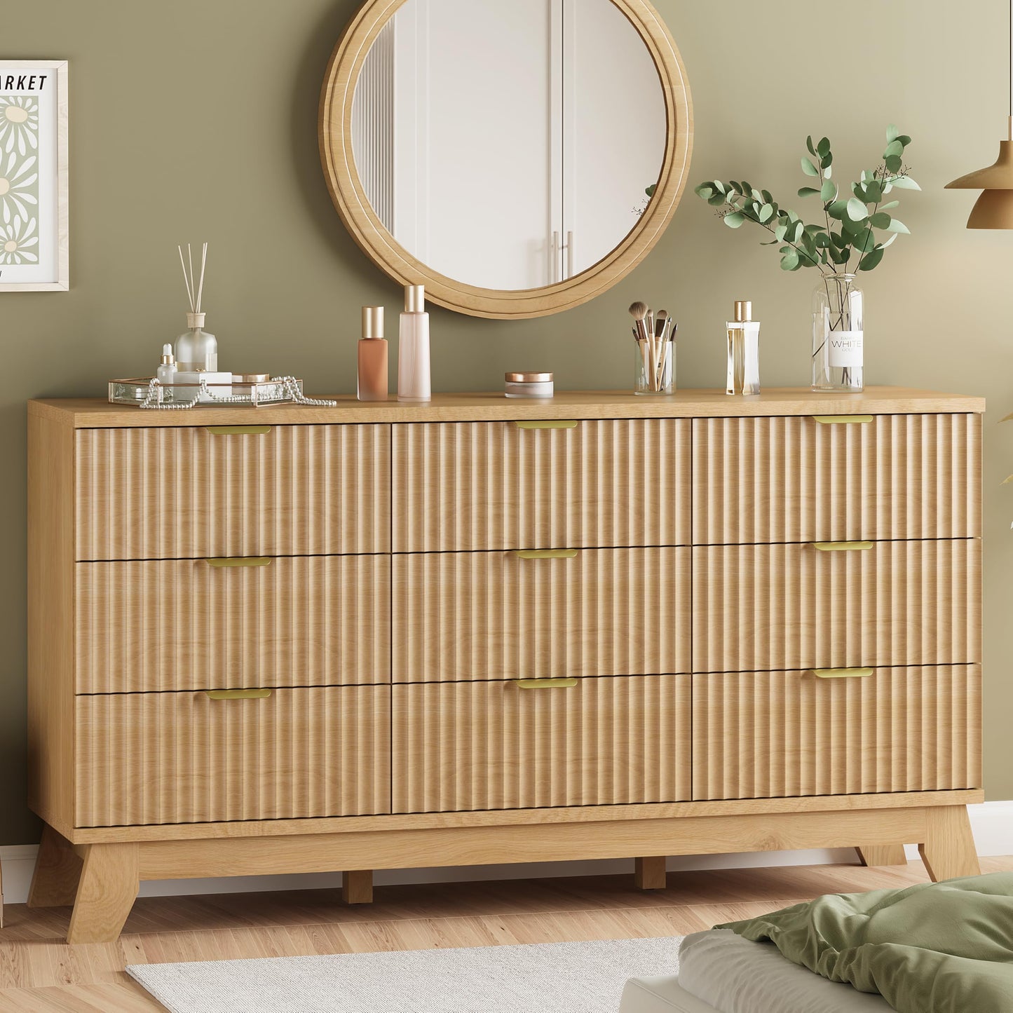 Xixini Fluted Dresser for Bedroom
