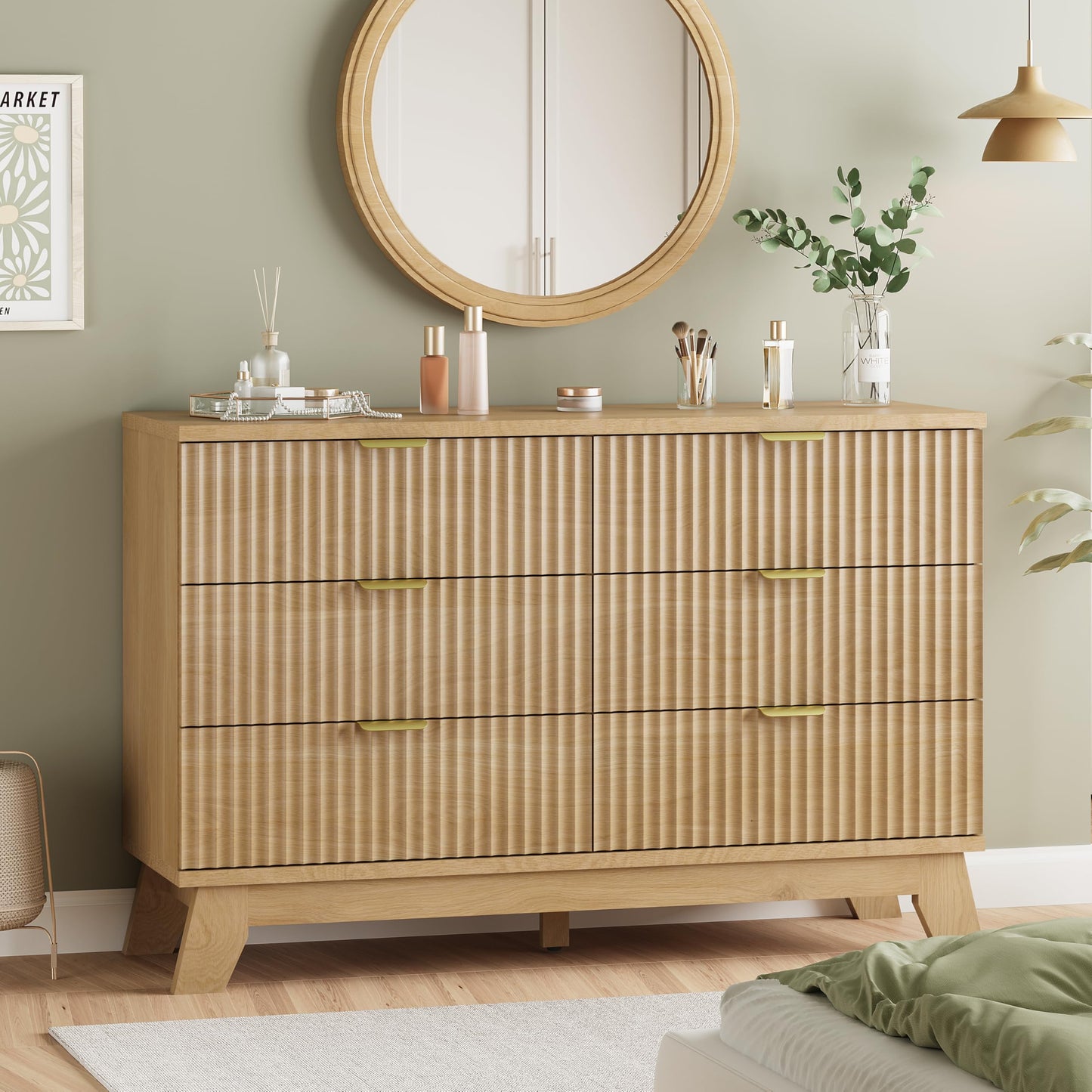 Xixini Fluted Dresser for Bedroom