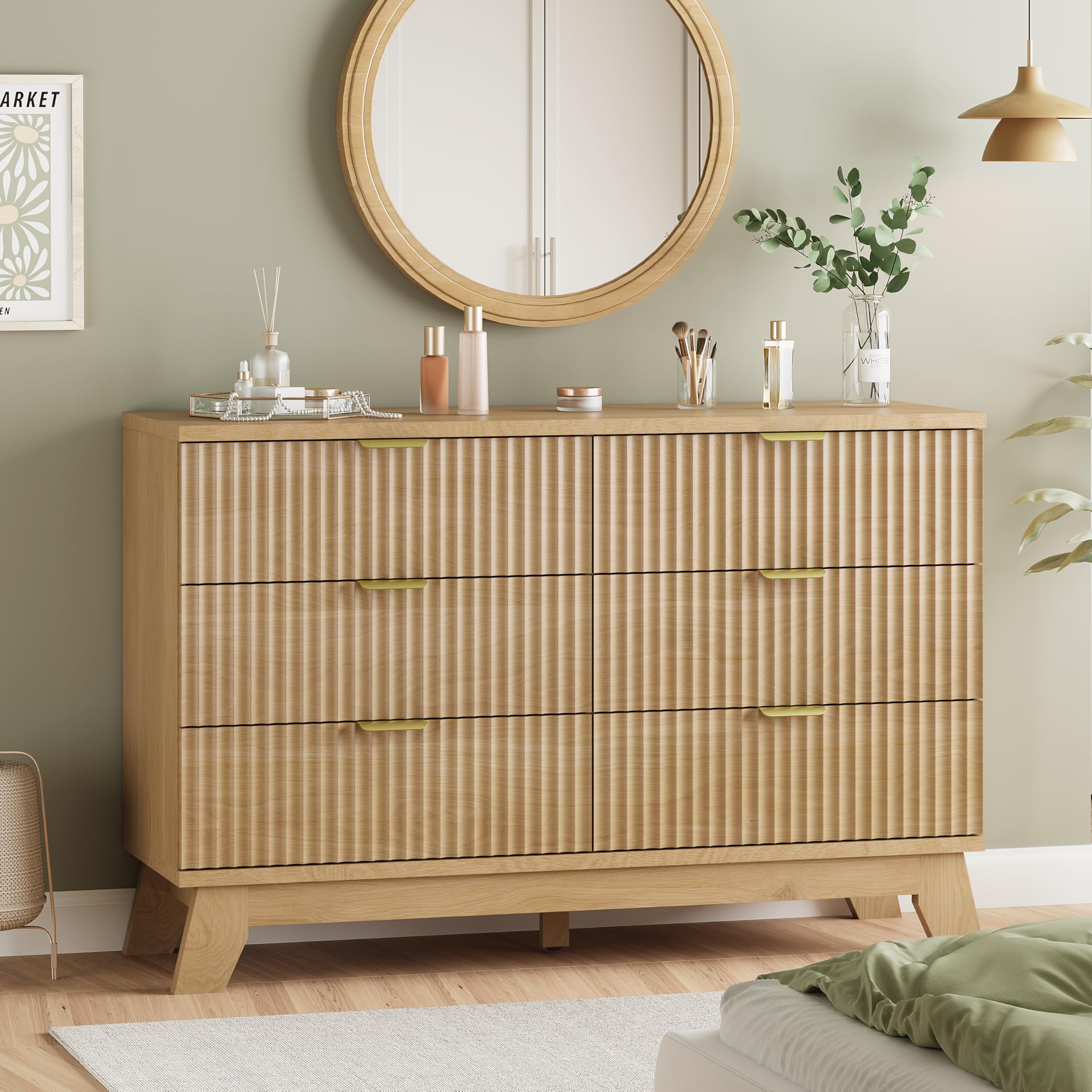 Xixini Fluted Dresser for Bedroom