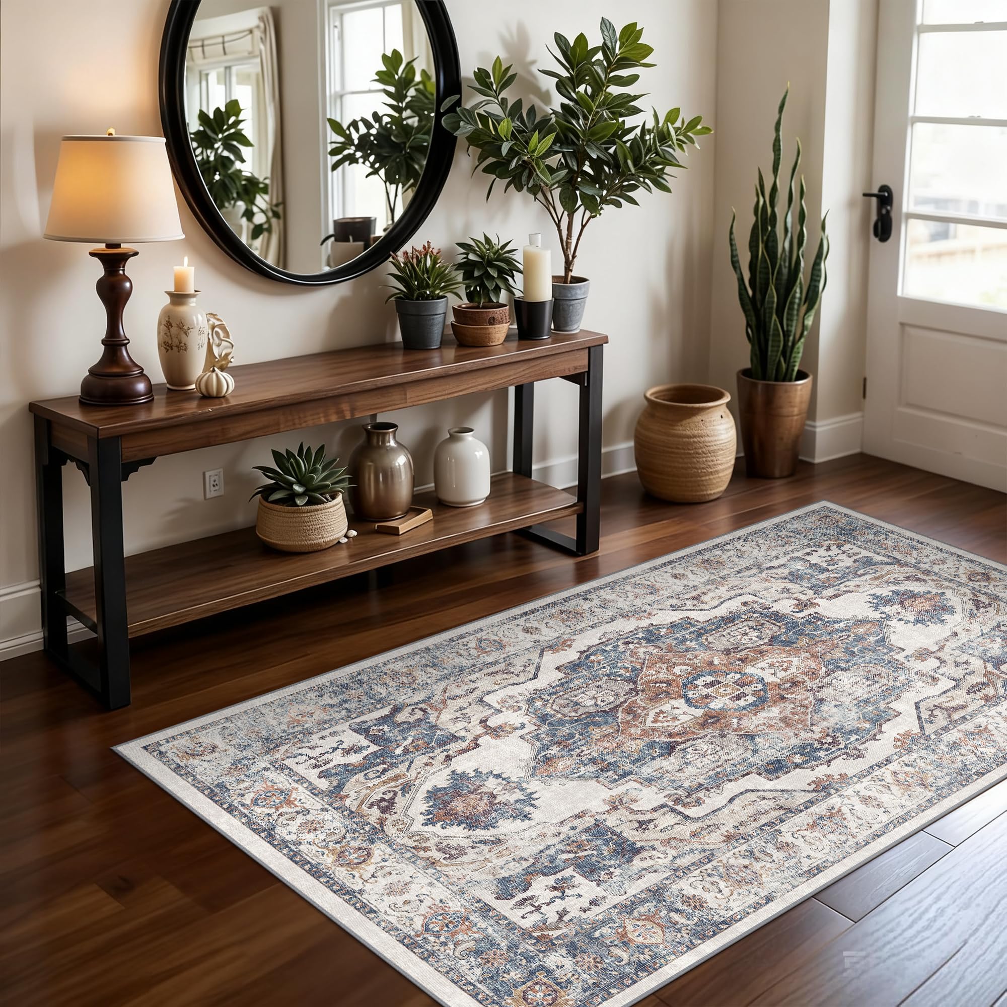 Washable Vintage Runner Rug 2x7