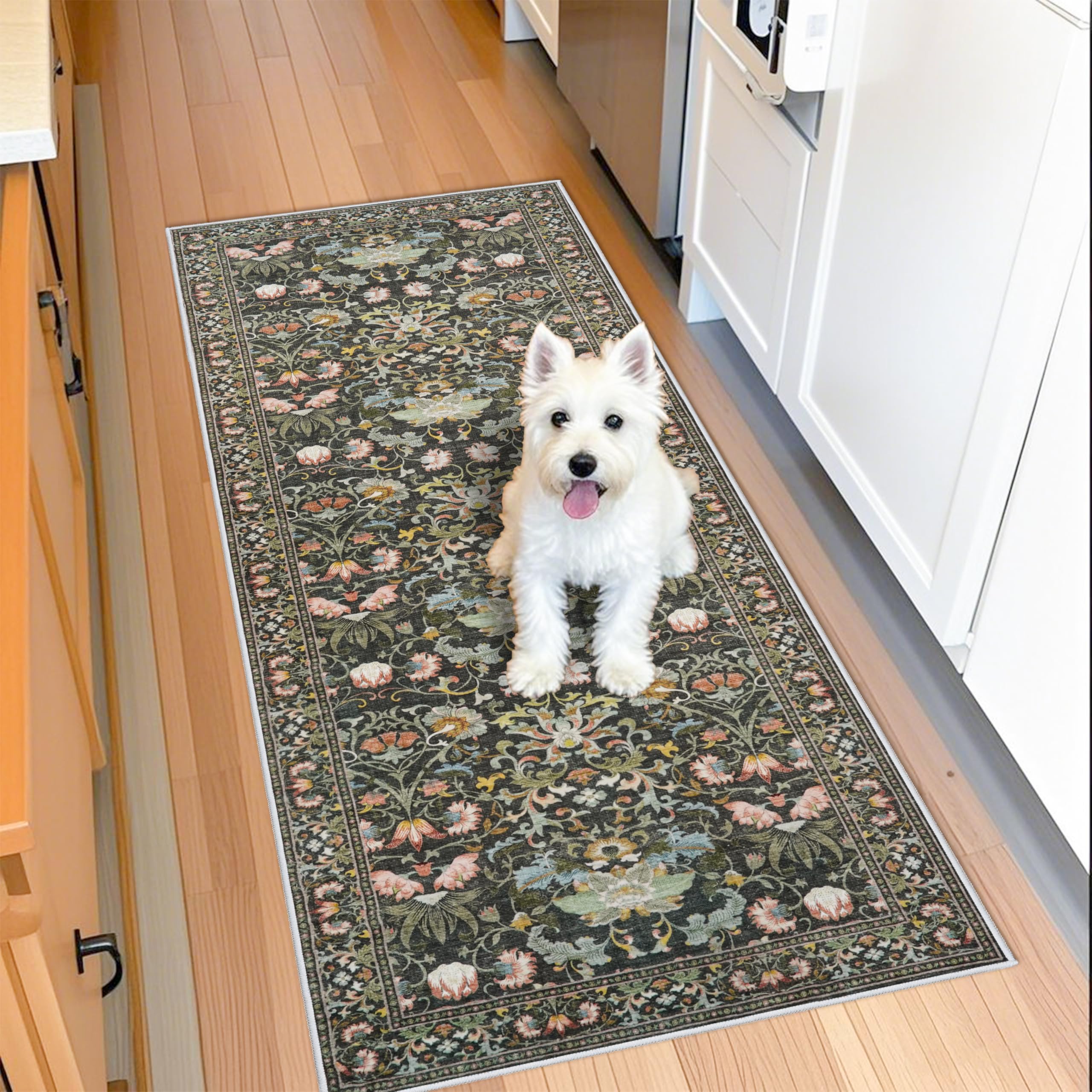 Washable Vintage Runner Rug 2x7