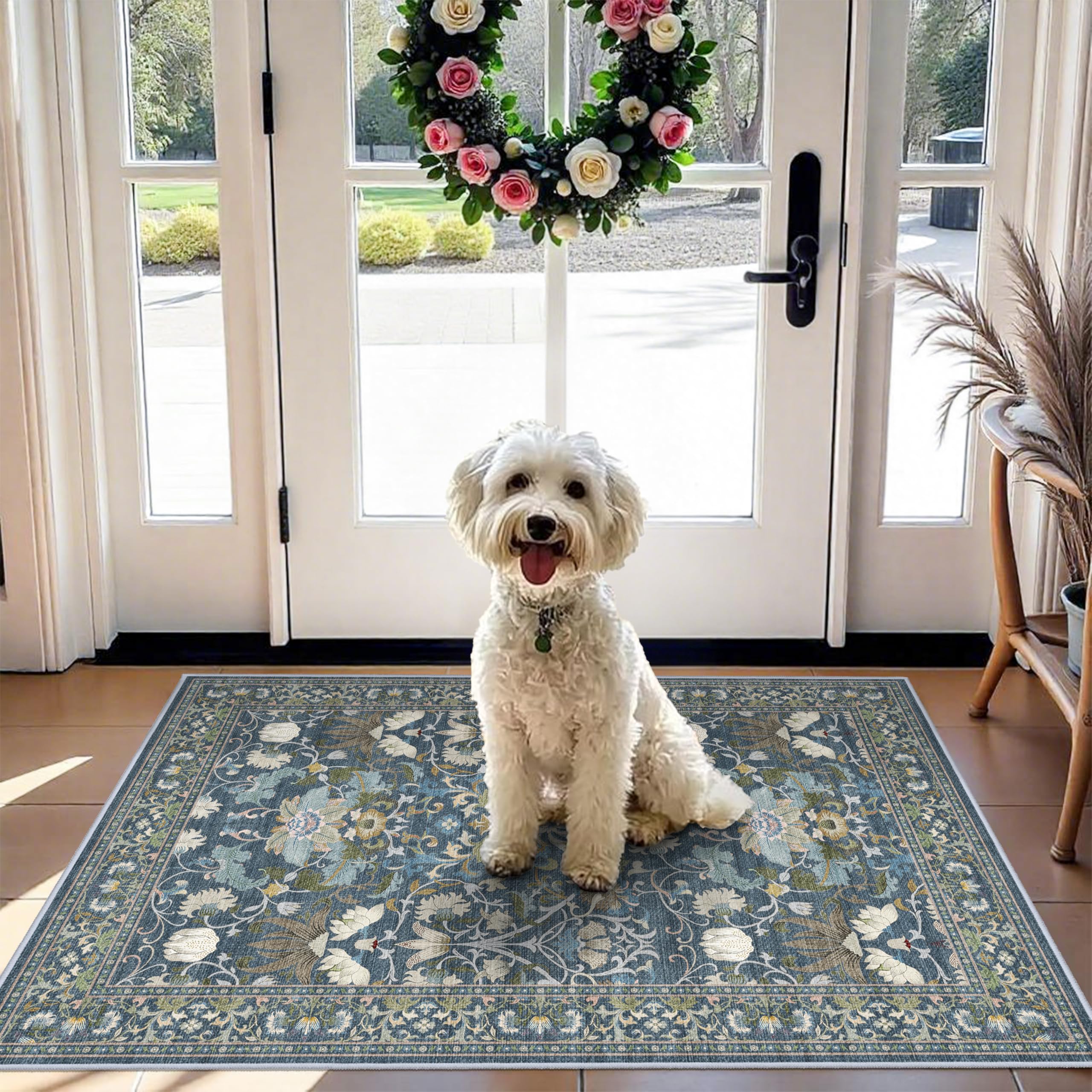 Washable Vintage Runner Rug 2x7