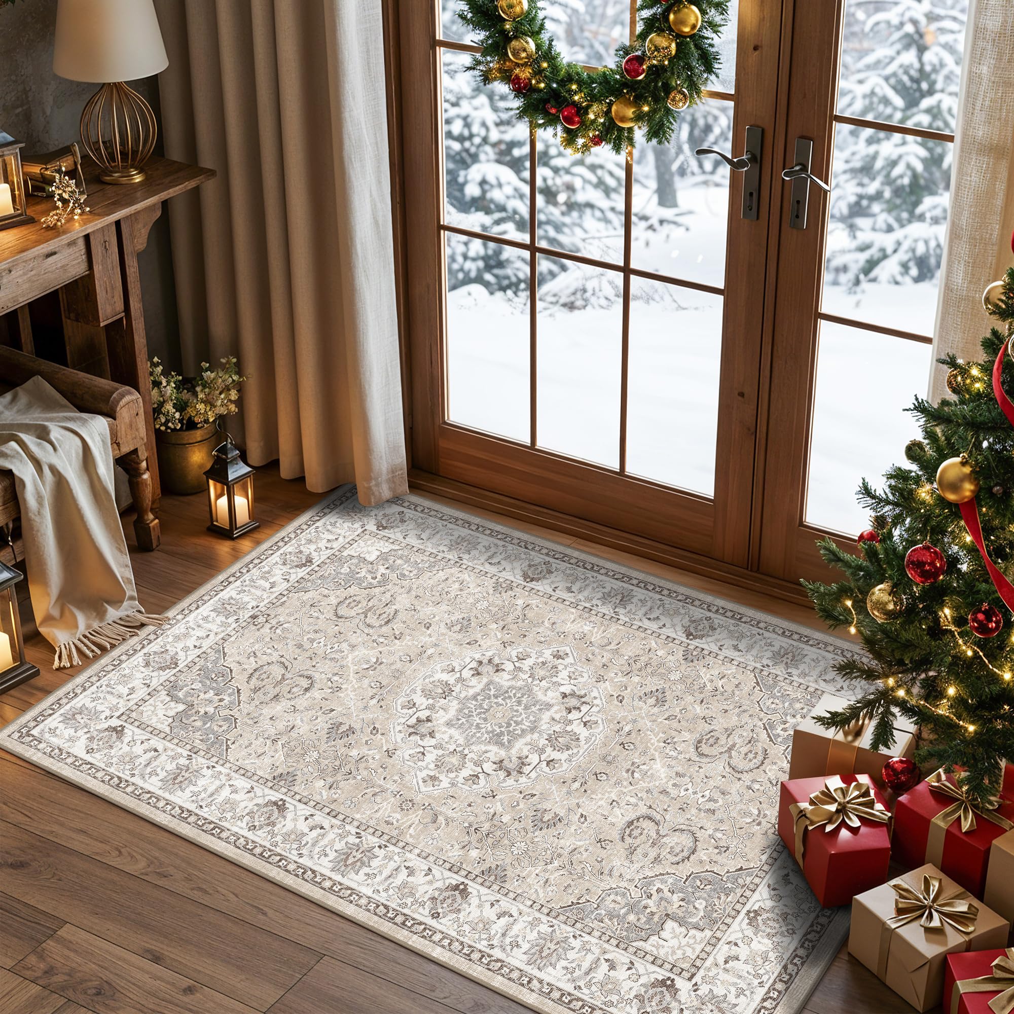Washable Vintage Runner Rug 2x7